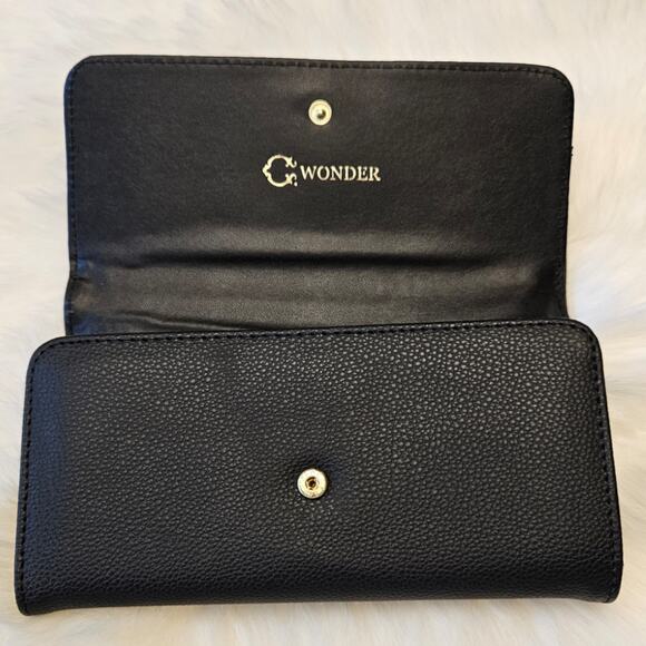 C. Wonder Black Flap Clutch Wallet - Picture 3 of 5